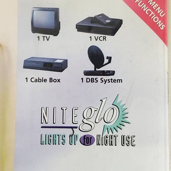 Vtg '99 RCA Universal Remote Control Niteglo 4 TV Devices VCR Cable DBS Codes - Picture 2 of 5